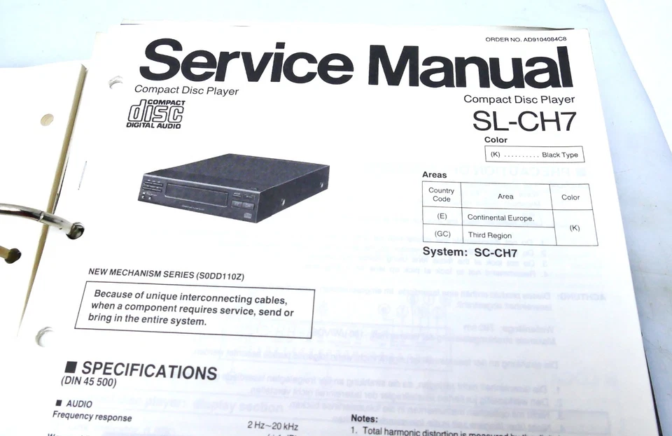 Technics Service Manual CD Player Reparatur Anleitung Schaltplan HiFi Werkstatt - Bild 2 von 4