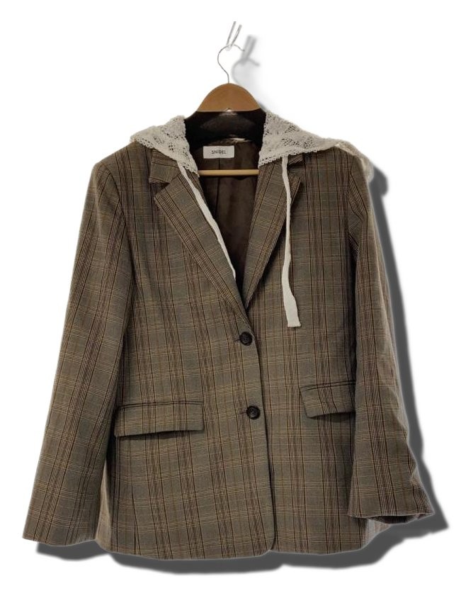 SNIDEL Tailored Jacket one Polyester Check SWFJ25… - image 1
