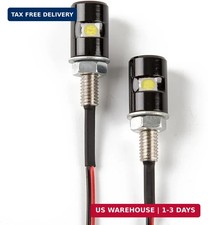 2pcs License Plate Light License Tag Screw Bolt Lamp 12v White Led Bulb Water