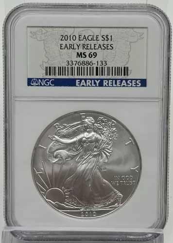 2010 American Silver Eagle NGC MS 69 Early Releases