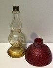Vintage Perfume Bottle In Shape Of Lamp Glass With Early Plastic — photo 2