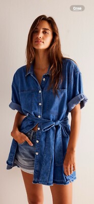 we the free denim dress WE THE FREE DENIM DRESS , BLUE SIZE S , A28