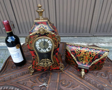 Vintage Boulle decor Clock with console set Caryatid head