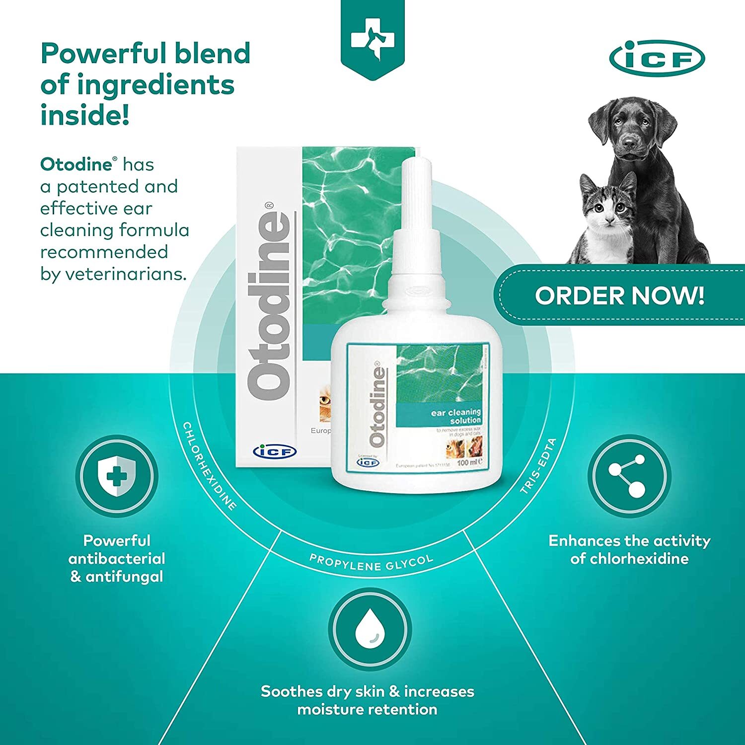 Otodine Ear Cleaner Antibacterial Solution AntiBacterial For Pet Dog