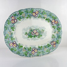 Antico Piatto Vassoio in ceramica terraglia da portata Inglese d'epoca 800 verde