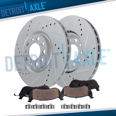 Front Drilled Slotted Brake Rotors Brake Pads Kit for 2020-2023 Jeep Gladiator
