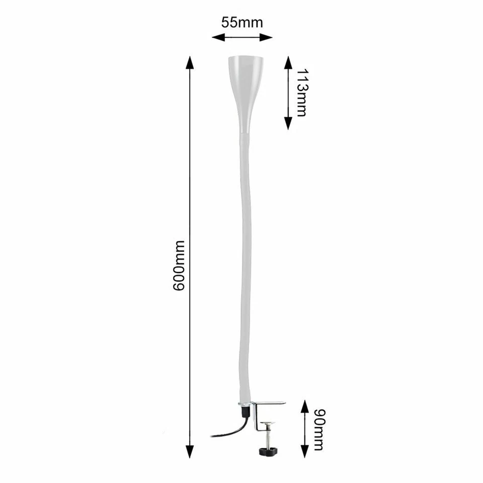 Klemmleuchte schwarz/weiß flexible Leselampe Tisch-Lampe dimmbar GU10 B.K.Licht - Bild 4 von 4