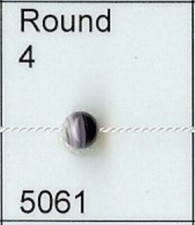 5061 Round 4mm purple Wampum Bead quahog