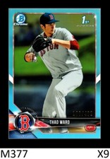 1-2018 BOWMAN CHROME DRAFT SKY BLUE REFRACTOR THAD WARD RED SOX /402 QTY