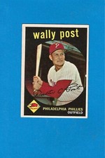 1959 Topps Set-Break #398 Wally Post Phillies EX casi como nuevo
