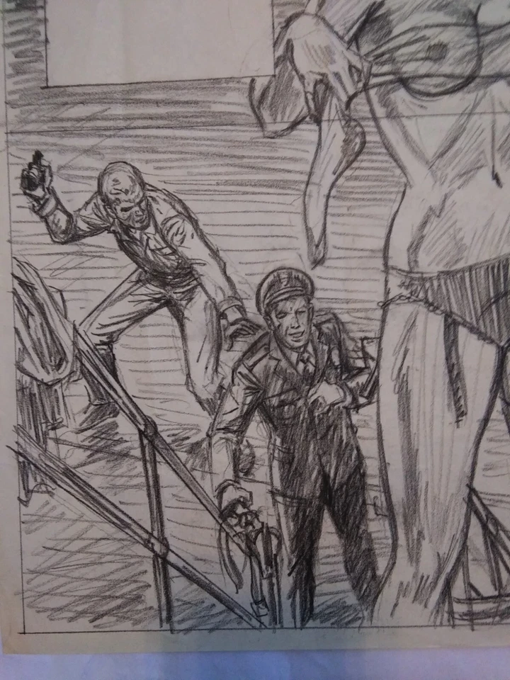 Dibujo original Earl Norem ¡CALIENTE nena en su máxima expresión! Ladrón de ladrones 1 gema 1970 Foto 4 de 4
