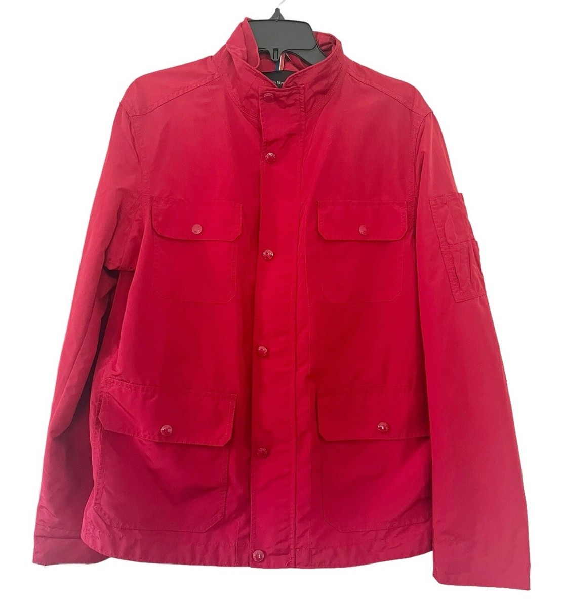 Banana Republic Men's SZ M Four-Pocket Nylon Jacket Red Full