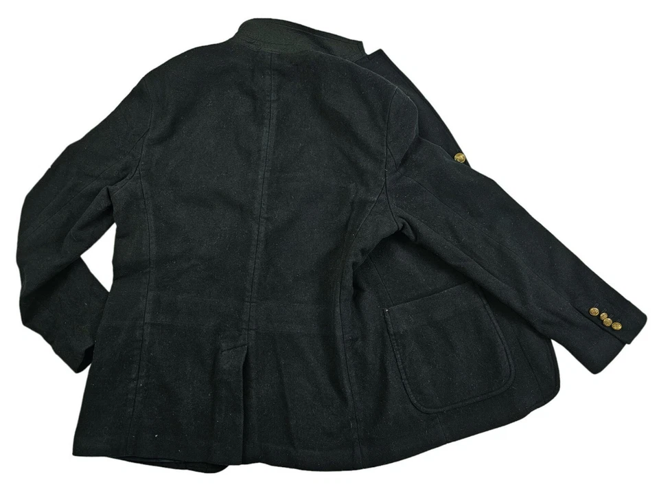 *HOT VTG Men POLO RALPH LAUREN SPORTS EMBROIDERED WOOL BLACK BLAZER Jacket 42R L - Image 4 of 4