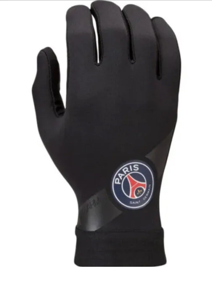 Nike HyperWarm Paris Saint-Germain Size M Soccer Gloves Black Style DC4182-010