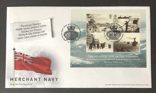 GB 2013 FDC Merchant Navy Mini Sheet First Day Cover - TALLENTS Pmk - FREE P&P