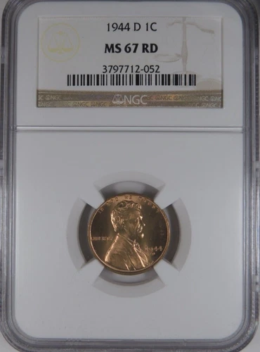 1944-D 1C NGC MS 67 RD Lincoln Wheat Cent [052]