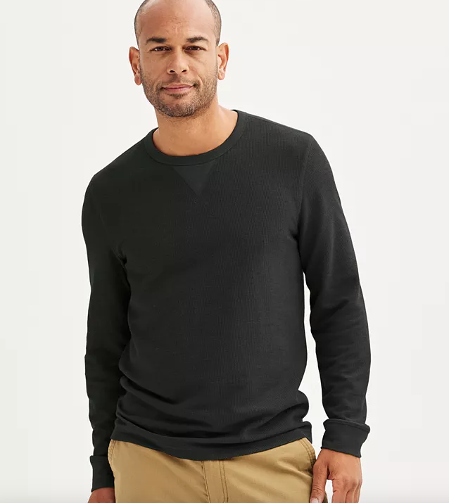 SONOMA Mens Thermal Crewneck Raglan Slv L/S T-SHIRT XL (2 Colors