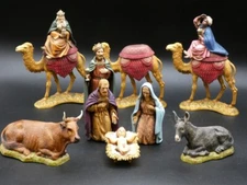 Vintage Christmas Landi Nativity Figures Italy Mary Joseph Jesus Kings Lot