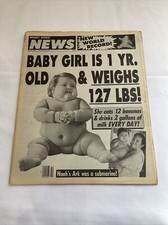 1991 April 2 Weekly World News, 1yr Old Baby Girl Weighs 127lbs! (MH4) 1991 April 2 Weekly World News, 1yr Old Baby Girl Weighs 127lbs! (MH4)