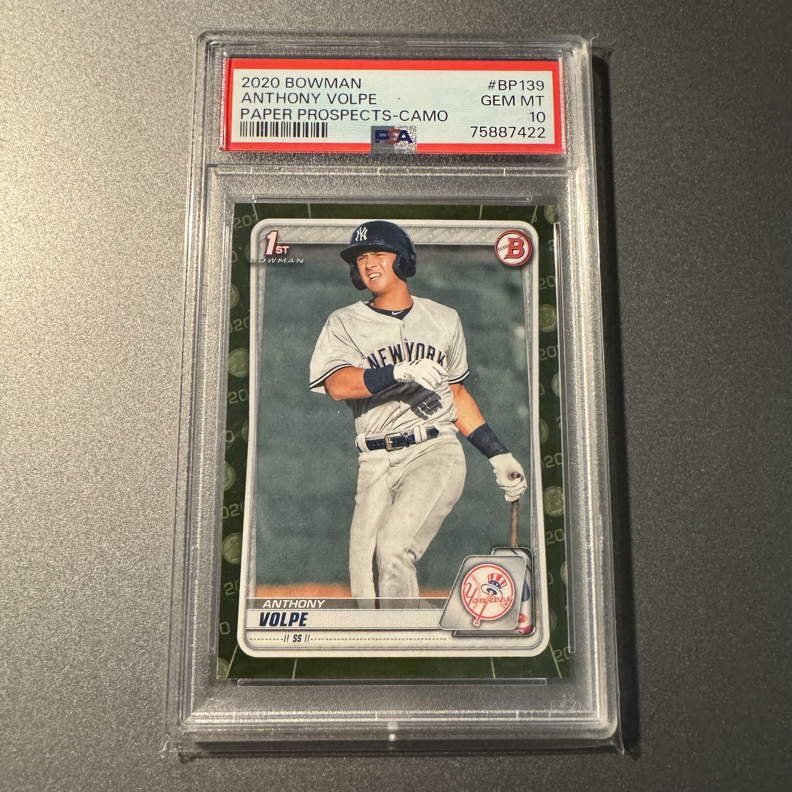 2020 Bowman Prospects Anthony Volpe Camo #BP-139 PSA 10 GEM MT Yankees