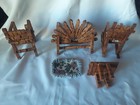 Clothespin Doll House Furniture Loveseat Rocker Chair Vintage Cottage Core OOAK  — photo 5