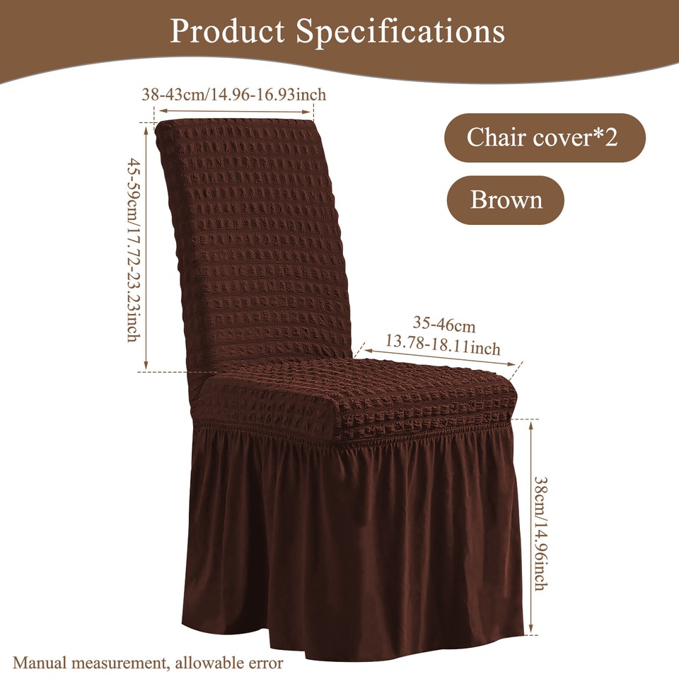 2Pcs Dining Chair Slipcover with Skirt Dining Chair Covers Stretch