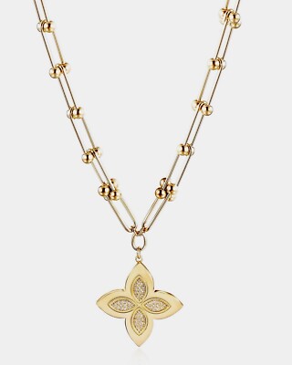 Stainless steel 316L Designer ULink CZ Clover Pendant Chain 18 Inches