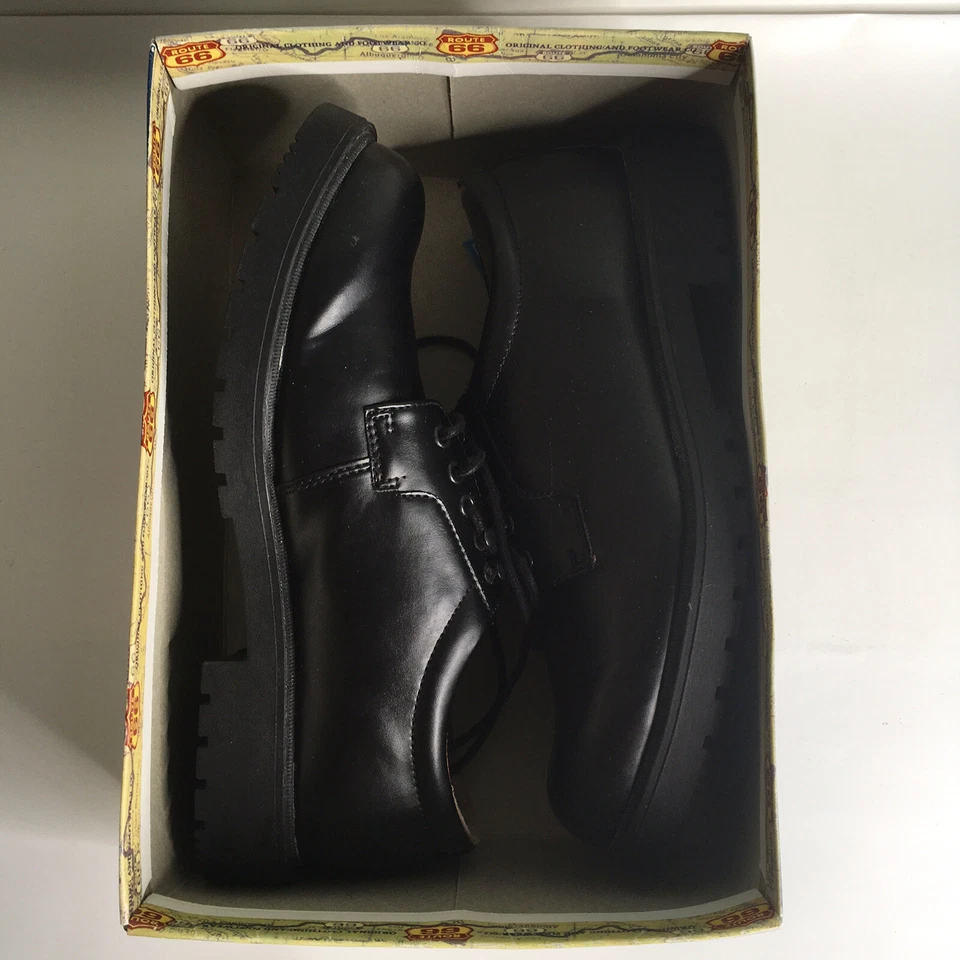 Route 66 Shoes Men Size:9.5 Black Lace Up Casual Dress Shoes Synthetic Upper - Image 3 of 4