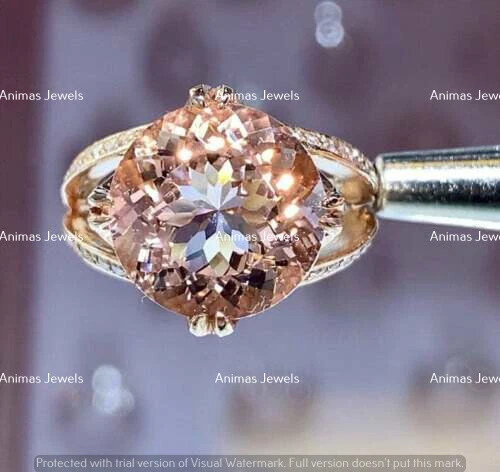 4 CT Oval Solitaire Pink Morganite Wedding Engagement Ring 14K Rose Gold Plated - Image 2 of 4