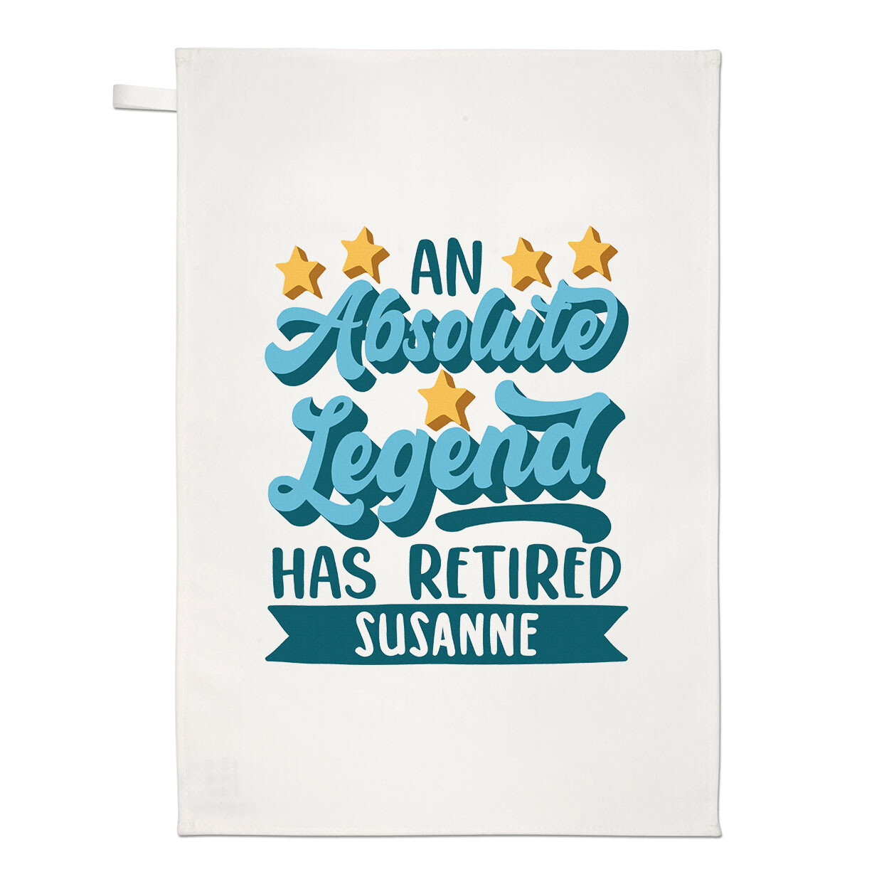 Personalised An Absolute Legend Has Retired Tea Towel Best Awesome Employee
