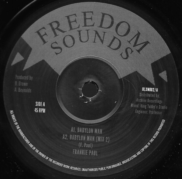 英12” Frankie Paul Babylon Man BLXM002 Freedom Sounds, Archive Recordings Black Label /00250 12