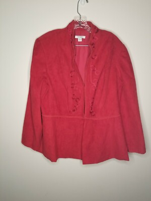 dress barn red jacket Dress Barn red quarter sleeve jean jacket