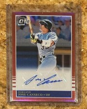 2019 Donruss Optic #RE85-JC Jose Canseco Retro 1985 Signatures Red AUTO #/10