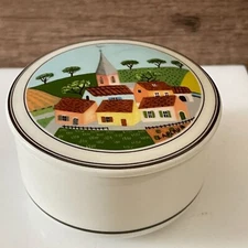 Villeroy and Boch Naif Steeple 3" Covered Trinket Dish Gerald Laplau Vintage 80s