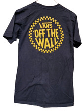 VANS Off The Wall Black T-Shirt Black Size Medium 2 Sides