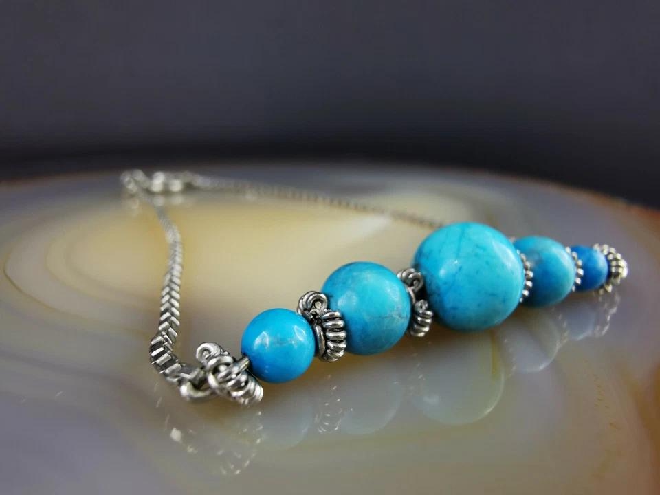 Armband Silber 900 Türkis Kugeln Vintage - zauberhaft silver anello - Bild 2 von 4