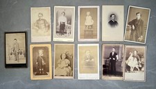 Lot of 10 Antique CDV Photos - 19th Century Children  Young Adults