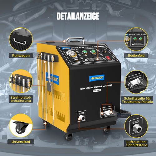 AUTOOL® HTS705 Trockeneisstrahlanlage Trockeneisstrahlgerät Reinigungsmaschine - Bild 7 von 14