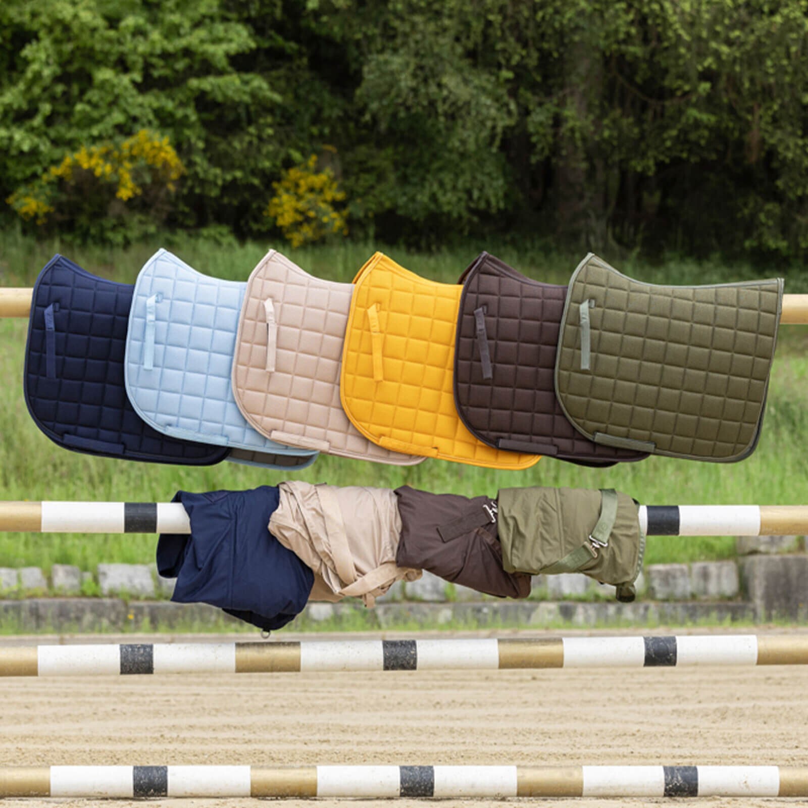 Tapis de selle Covalliero jaune taille poney équitation été 2024