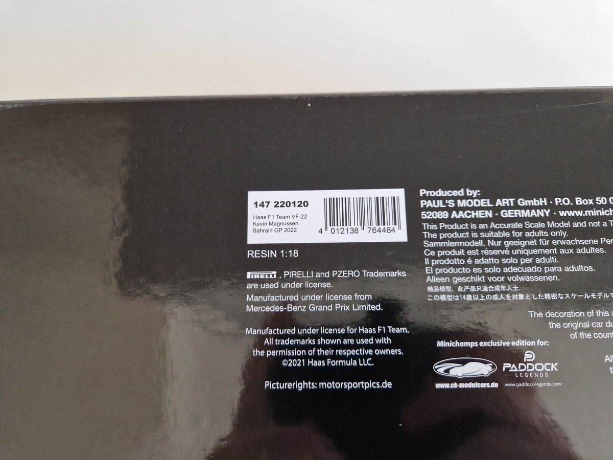 Minichamps 1/18 Haas VF-22 K. Magnussen - 5th Gp Bahrain 2022