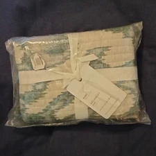 New! 1 Euro quilted pillow sham DELANCEY steel blue POTTERY BARN 6369911