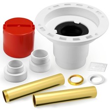 Freestanding Tub Drain Kit w/ PVC Adapter Brass Pipes for 1.5"/2" Drains
