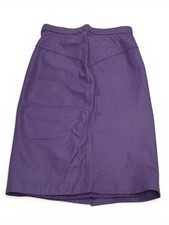 Vintage Wilsons Suede  Leather Purple Leather Skirt Size 6, knee length 1980