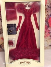 FRANKLIN MINT GWTW GONE WITH THE WIND SCARLETT O'HARA RED VELVET OUTFIT
