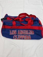 Vintage Los Angeles Clippers Duffel Bag Blue Red Canvas Gym Sports Nasco 1990s