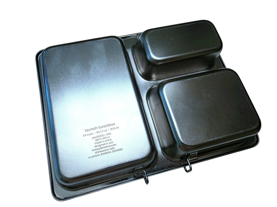 Lancheira PlanetBox lançamento aço inoxidável 3 compartimentos profundo Bento - Imagem 4 de 4