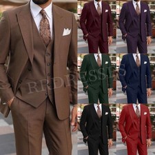 Custom Men Suit Business Offical 3Pcs Summer Workwear Formal Jacket Blazer Vest