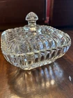 Vintage Anchor Hocking Square Scalloped Candy Dish With Lid circa 1960's