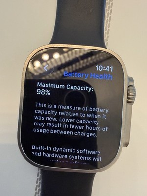 Apple Watch Ultra 49mm Titanium Gray Case Black Silicone Band