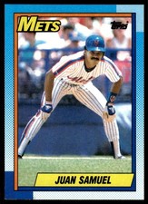 Juan Samuel 1990 Topps #85 New York Mets 24750 Baseball Card